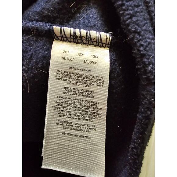 Columbia navy blue fleece pullover 1/4 snap purple trim collared jacket large - Picture 8 of 8